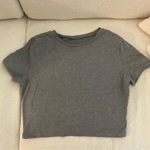 Target Wild Fable Grey Short Sleeve Crop Top